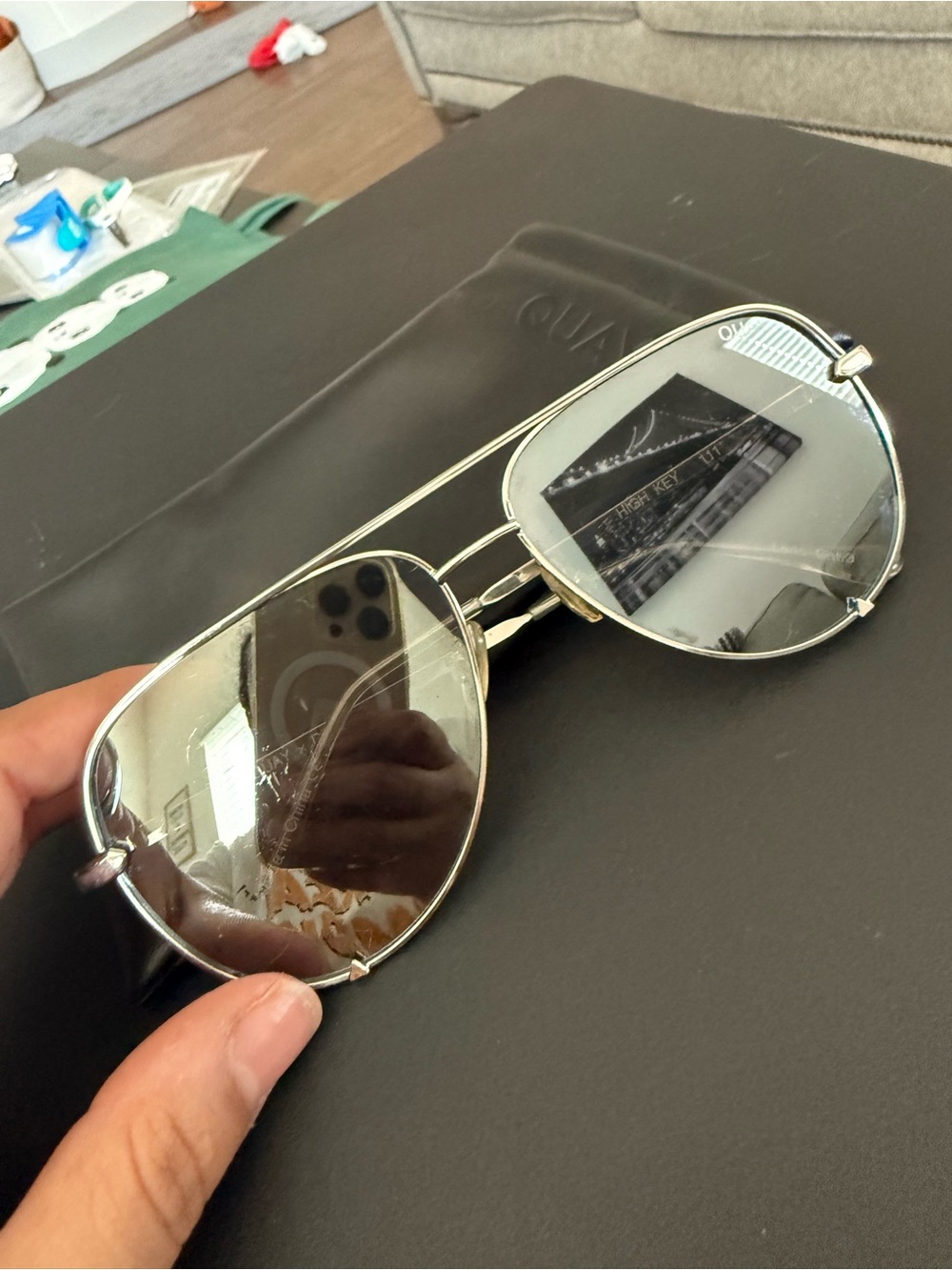 QUAY High Key Aviator Sunglasses Silver